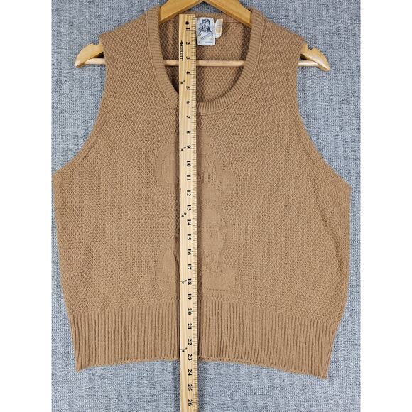 KENNINGTON CALIFORNIA VINTAGE 70'S UNISEX MICKEY BROWN KNIT SWEATER VEST SIZE L - Picture 4 of 7